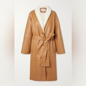 STAND STUDIO Dolores Belted Faux Shearling Coat